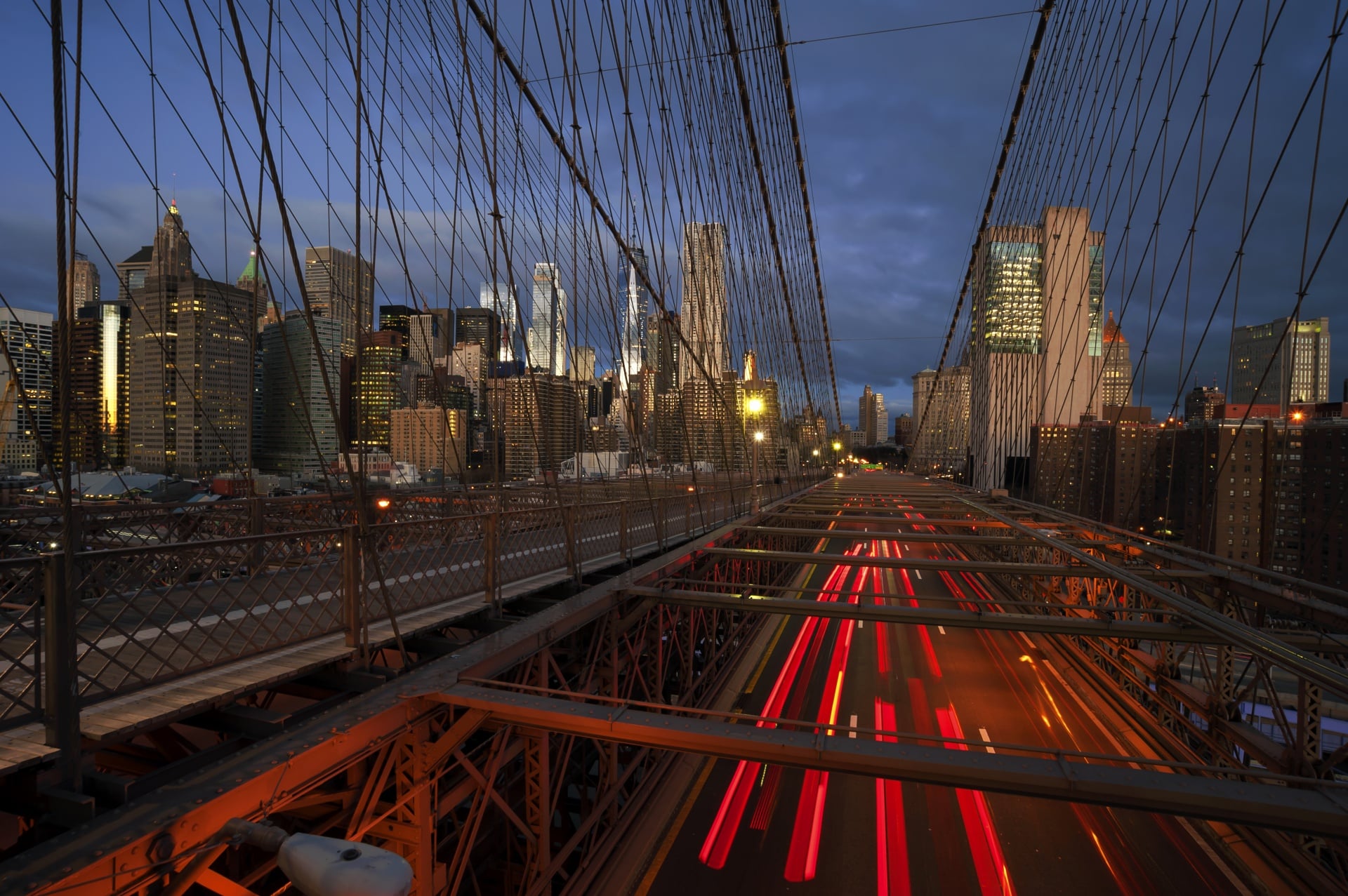 Brooklyn Bridge and New York City skyline