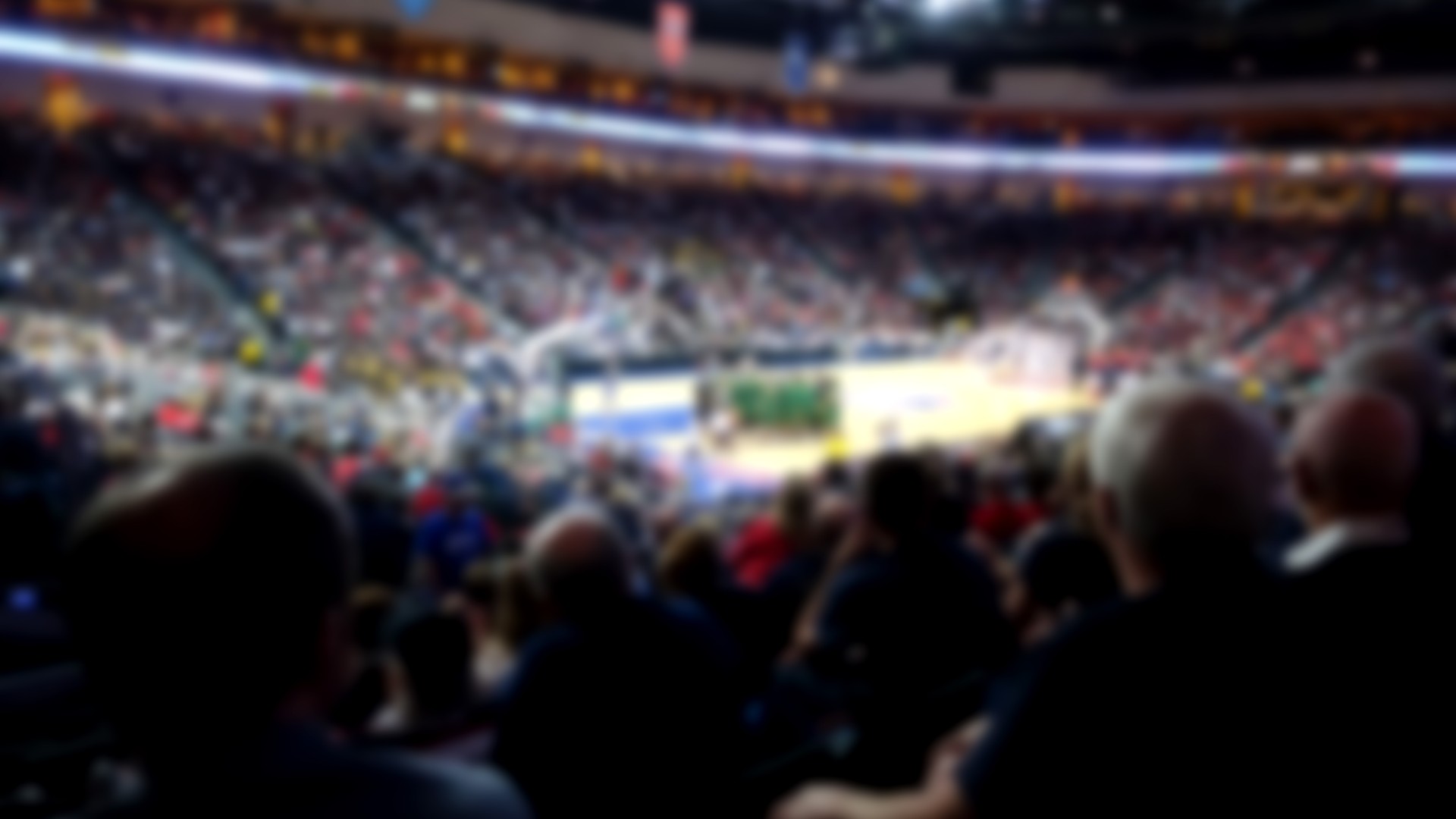 Basketball arena crowd watching a game from the stands