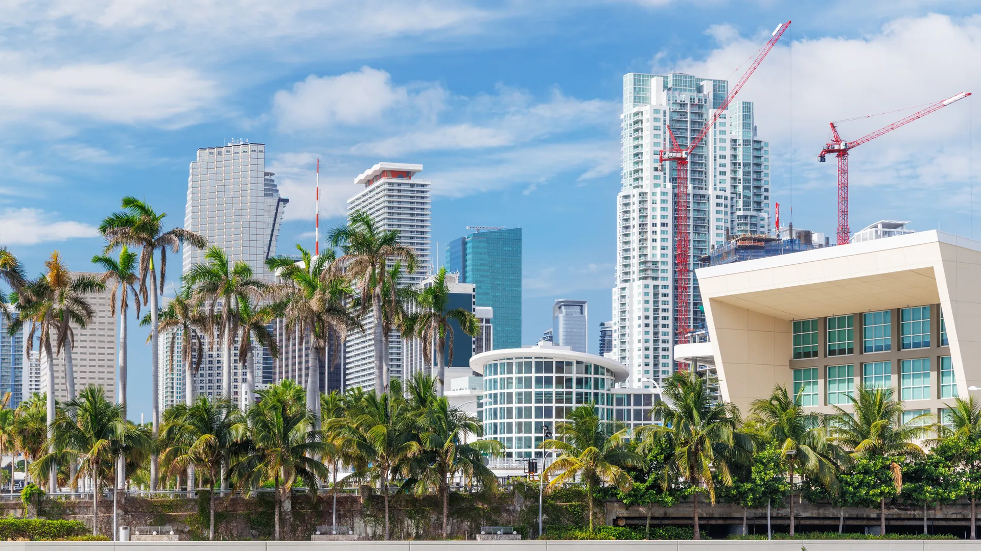 Miami skyline and waterfront for a sports travel guide