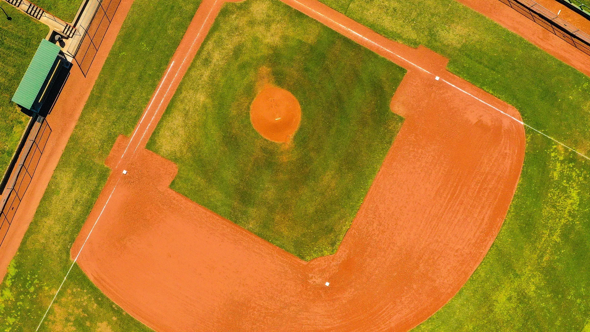 Aerial view of a baseball field for spring training trip planning